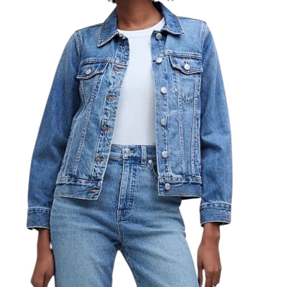 Madewell The Jean Jacket In Medford Wash Denim Trucker Jacket Size Xs